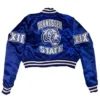 TSU Blue Cropped Varsity Blue Jacket