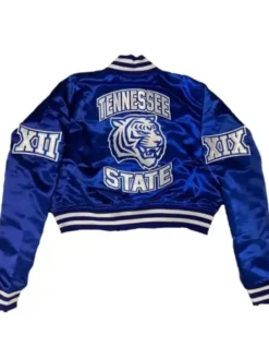 TSU Blue Cropped Varsity Blue Jacket