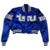 TSU Blue Cropped Varsity Jacket