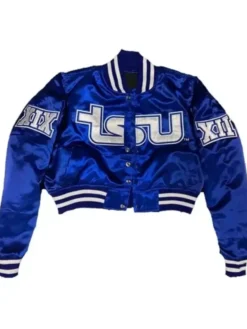 TSU Blue Cropped Varsity Jacket