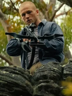 Taron Egerton Movie Apex 2026 Black Cotton Jacket