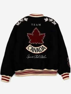 Team Canada Leaf And Legacy Black Varsity Bomber