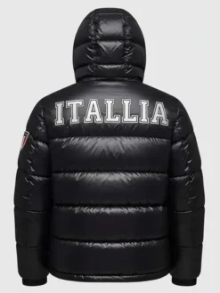 Team Italy Olympics 2026 Black Puffer Jacket