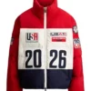 Team USA Olympics 2026 Opening Ceremony Red Puffer Jacket