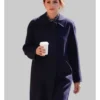 Rebecca Hall The Beauty Blue Wool Coat