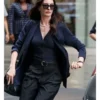 Anne Hathaway Movie The Devil Wears Prada 2 Andy Sachs Blue Stripped Blazer