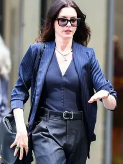 The Devil Wears Prada 2 Anne Hathaway Blue Striped Blazer