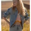 The Madison 2026 Amiah Miller Floral Blue Denim Jacket
