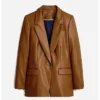 The Today Show 2026 Christine Romans Brown Leather Blazer