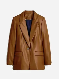 The Today Show 2026 Christine Romans Brown Leather Blazer
