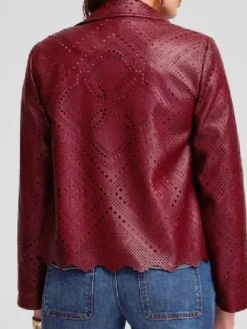 The Traitors US S4 Donna Kelce Burgundy Leather Jacket