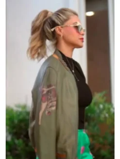 The Valley Persian Style Sky Asakari Green Bomber Jacket