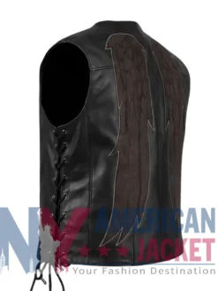 The Walking Daryl Dixon Dead Leather Black Vest