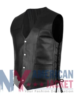 The Walking Dead Black Daryl Dixon Leather Vest