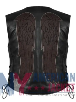 The Walking Dead Daryl Dixon Black Leather Vest