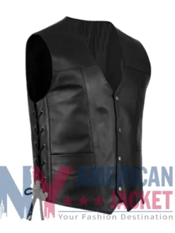 The Walking Dead Leather Daryl Dixon Black Vest