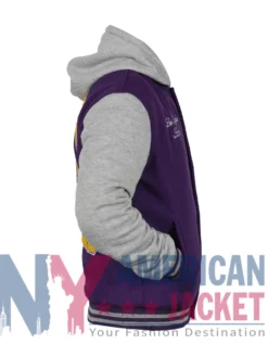 Throwback Prep Hooded LA Lakers Purple Jacket