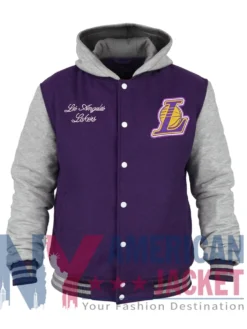 Throwback Prep LA Lakers Purple Hooded Jacket