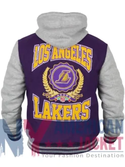 Throwback Prep Purple Hooded LA Lakers Jacket