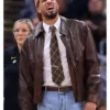 Tyrese Haliburton Miami Heat vs Indiana Pacers 2026 Brown Leather Jacket