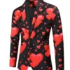 Valentines Day Hearts Print Blazer