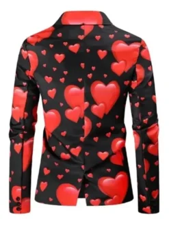 Valentines Day Hearts Print Blazer