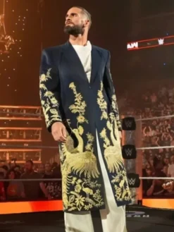 WWE RAW Seth Rollins Golden Peacock Long Coat