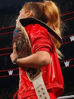 WWE Monday Night RAW Becky Lynch Red Leather Jacket For Sale