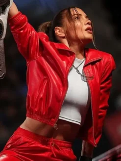 WWE Raw Becky Lynch Red Leather Jacket