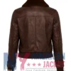 Women's Aviator Brown Bomber Cropped Jacket