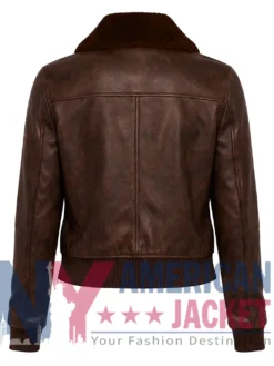 Women's Aviator Brown Bomber Cropped Jacket