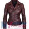 Women's Biker Bomber Leather Distressed Jacket