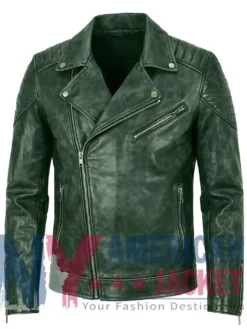 Women's Biker Leather Distressed Bomber Jacket