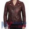 Women's Bomber Biker Leather Distressed Jacket