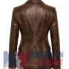 Women's Brown Distressed Leather Blazer