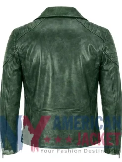 Women's Distressed Leather Bomber Biker Jacket