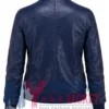 Women's Leather Bomber Blue Jacket