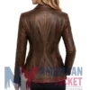 Women's Leather Distressed Brown Blazer