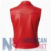Women’s Leather Quilted Shoulder Studded Vest