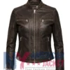 Women's Motorcycle Distressed Leather Brown Jacket