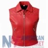 Women’s Quilted Shoulder Studded Vest Leather