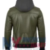 Women’s Removable Olive with Leather Hood Jacket