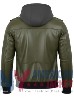 Women’s Removable Olive with Leather Hood Jacket