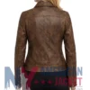 Women's Stegaro Brown Leather Distressed Jacket