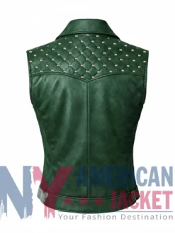 Women’s Studded Leather Shoulder Vest Quilted