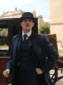 Young Sherlock Max Irons Black Wool Coat