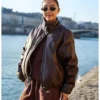 Yuwei Zhangzou Fashion Photo Session Bomber Leather Jacket