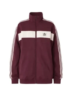 Adidas Retro Fleece Track Burgundy Jacket