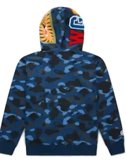 BAPE ABC Camo Shark Hooded Dark Blue Jacket