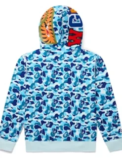 BAPE ABC Camo Shark Hooded Light Blue Jacket